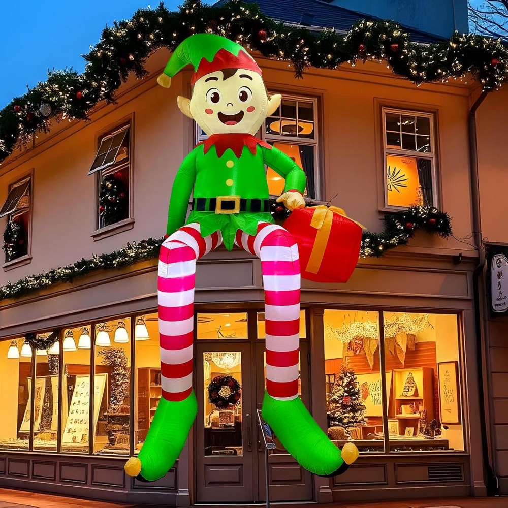 Kids Toys Xmas - 8ft infláveis de natal sentado elfo