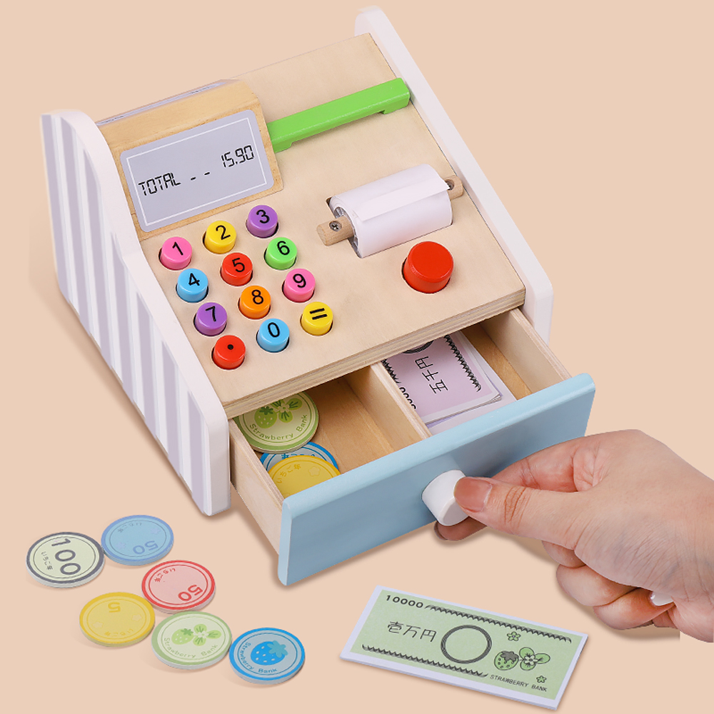 Caixa registradora de madeira  - Toy Cash Register avaliação e preço